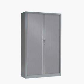 Armoire métallique de bureau à portes battantes H. 198 x L. 120 cm - Gris  ou alu