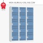 Vestiaire métallique multicases - 15 casiers H.180 x L.120 cm - 7 coloris