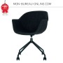 Chaise anthracite sur roulettes