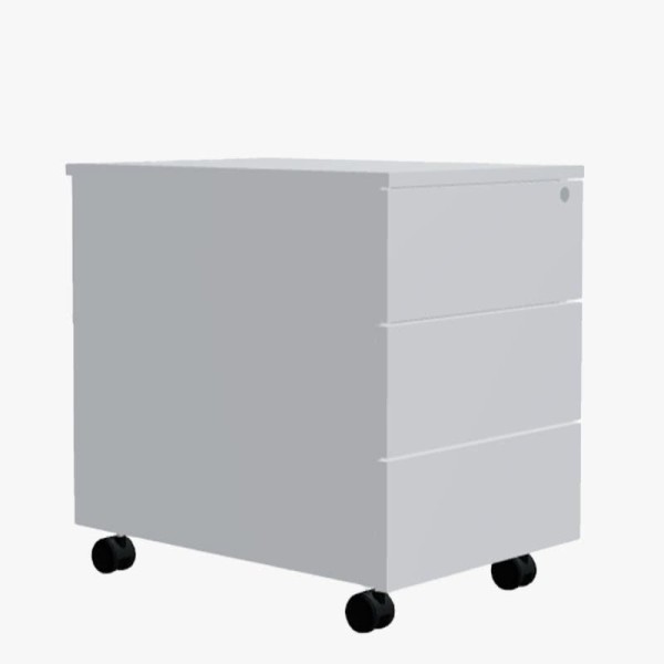 Caisson de bureau blanc 3 tiroirs Mito