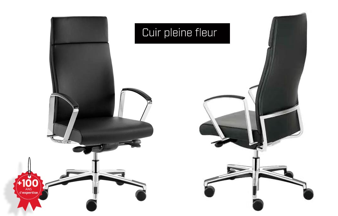 Fauteuil de direction cuir Haut de gamme Alumedic Ltd S - Achat fauteuil de  direction - 1 895,00€